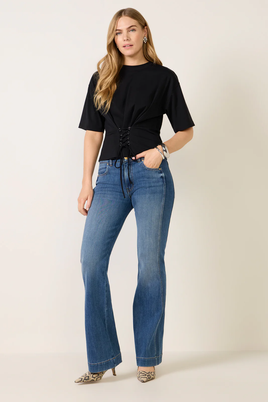 Ada Waist Lace Up Tee - Image 2