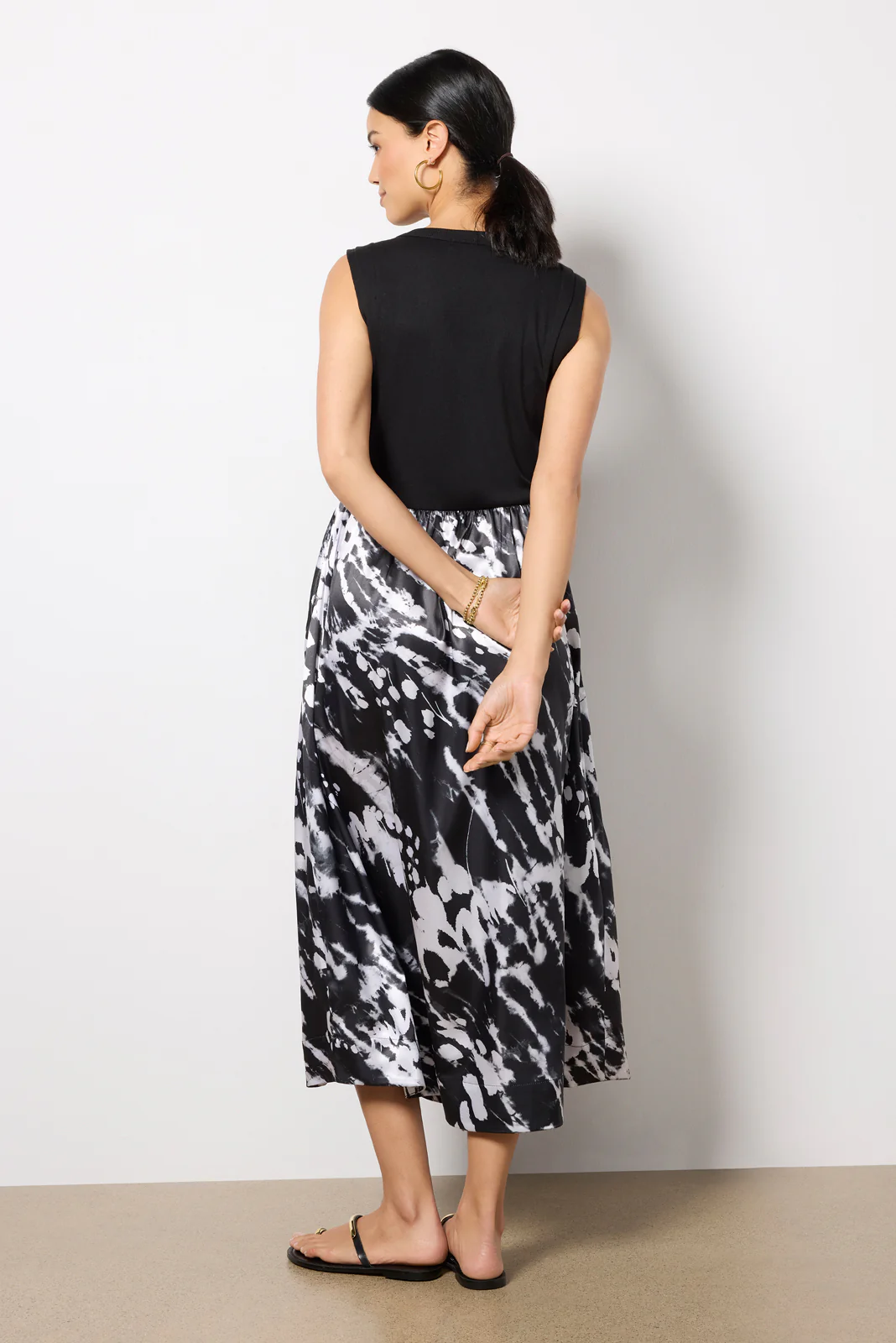 Azalea Mixed Media Midi Dress - Image 4