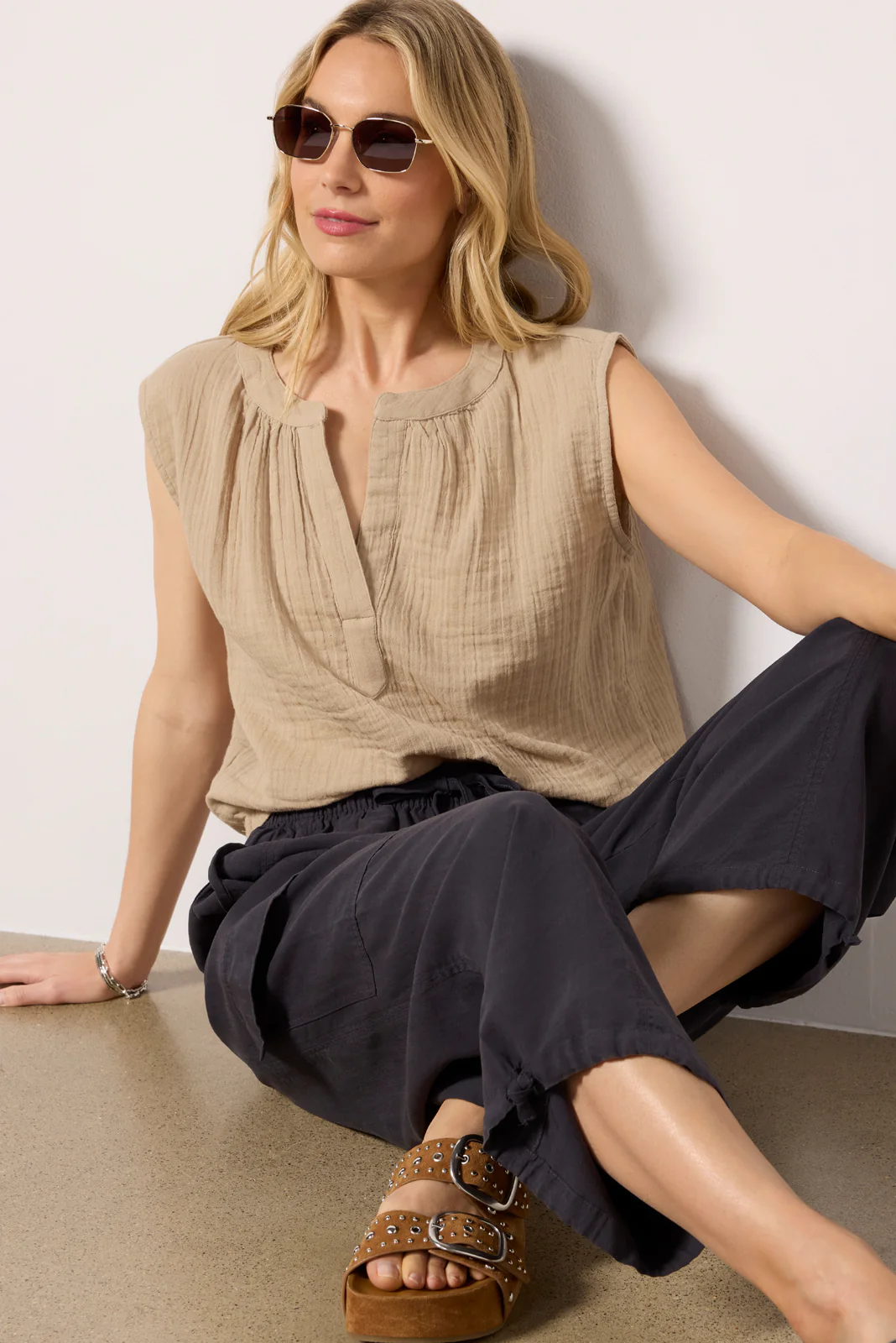 Callie V Neck Airy Top - Image 3