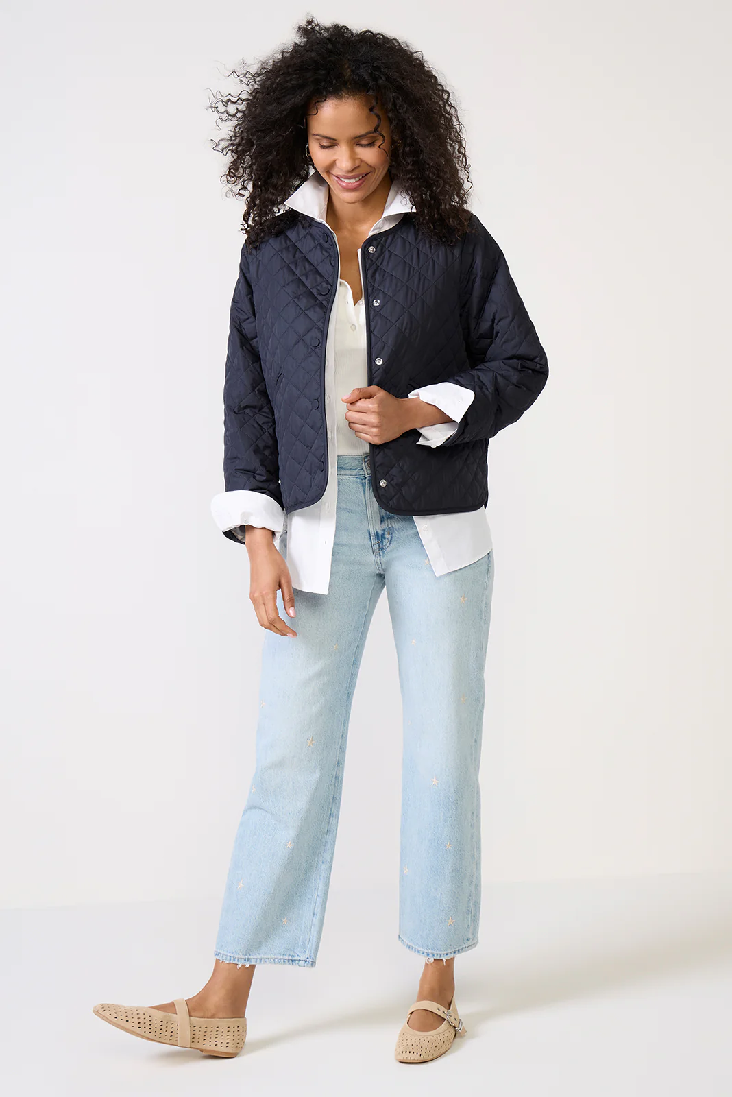Cashel Collarless Quilted Jacket - Image 2