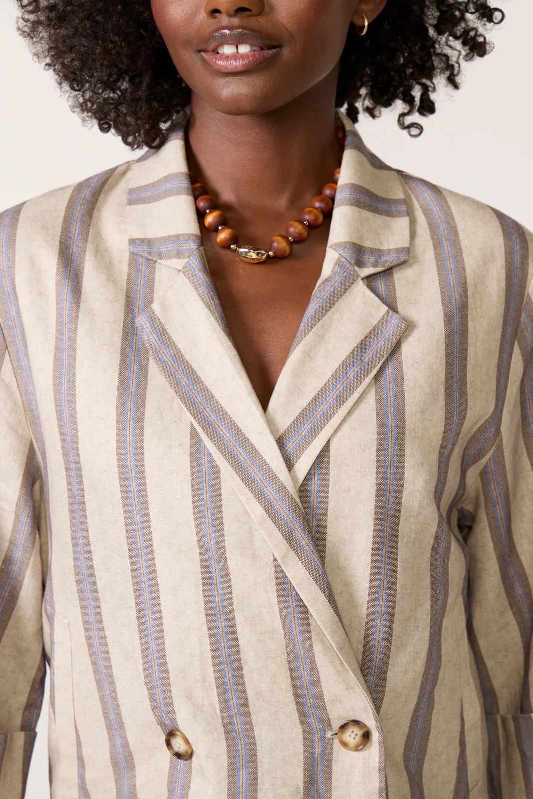 Jess Linen Stripe Blazer - Image 3