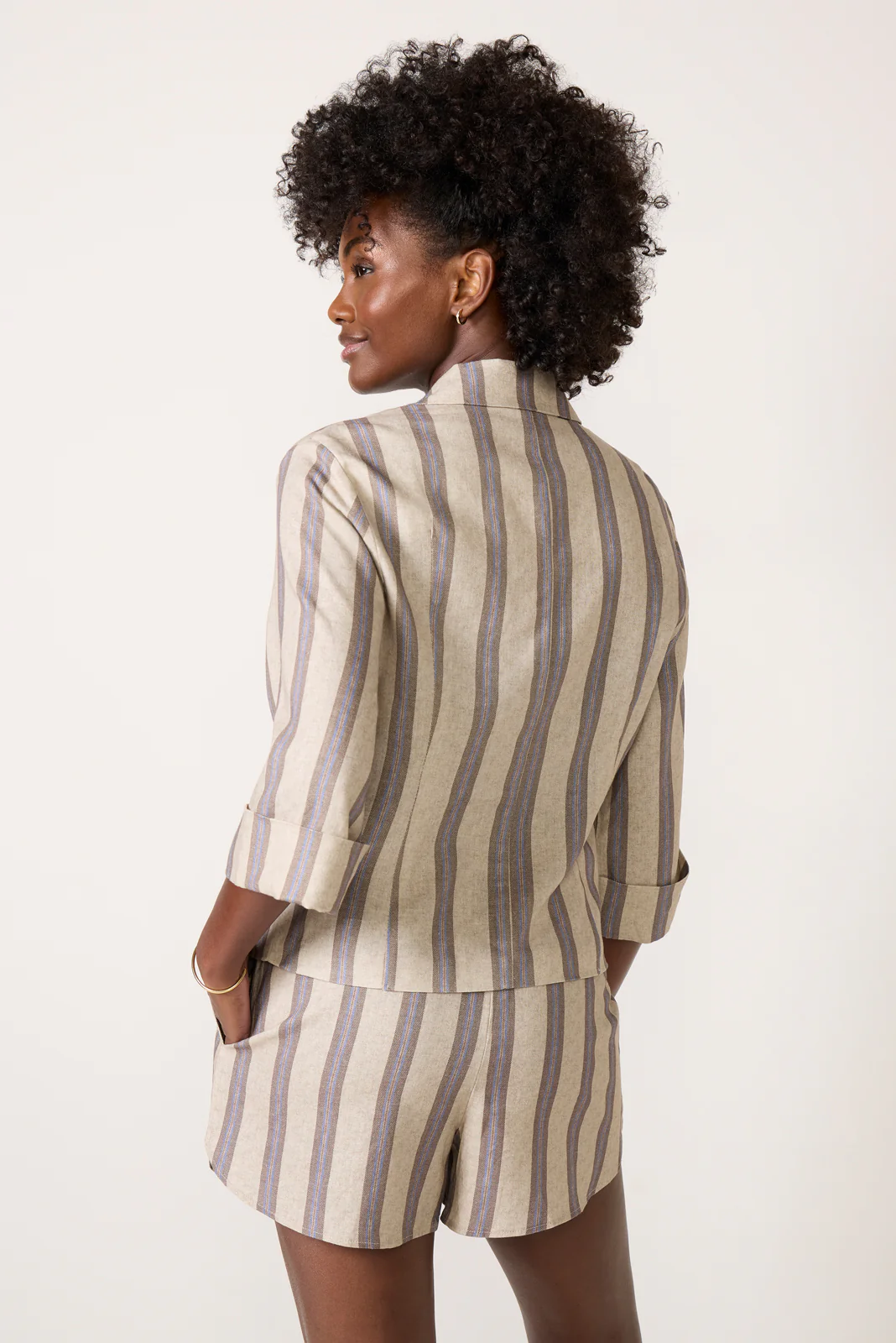 Jess Linen Stripe Blazer - Image 4