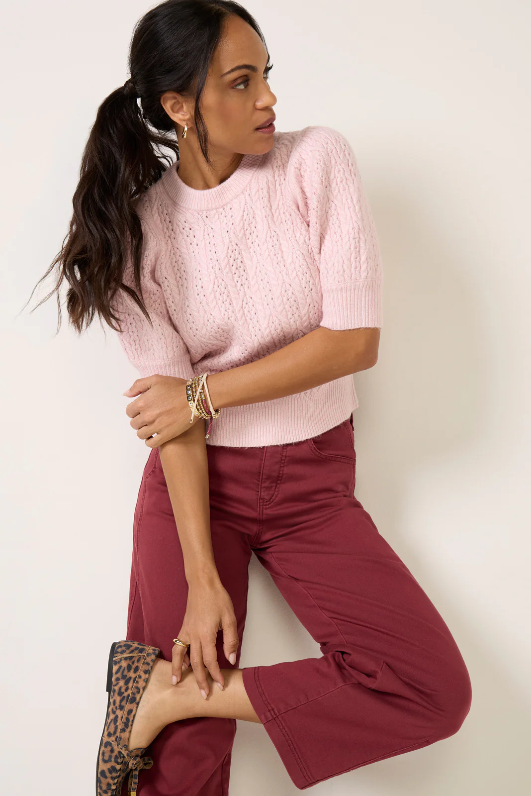 Mason Puff Sleeve Cable Sweater