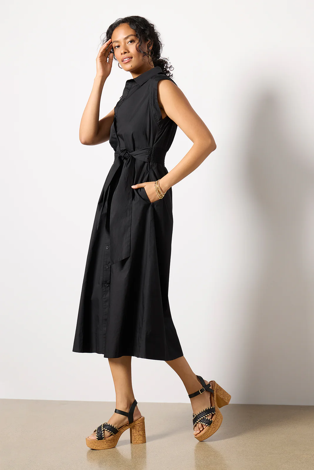 Perry Tie Waist Shirt Dress - Image 3