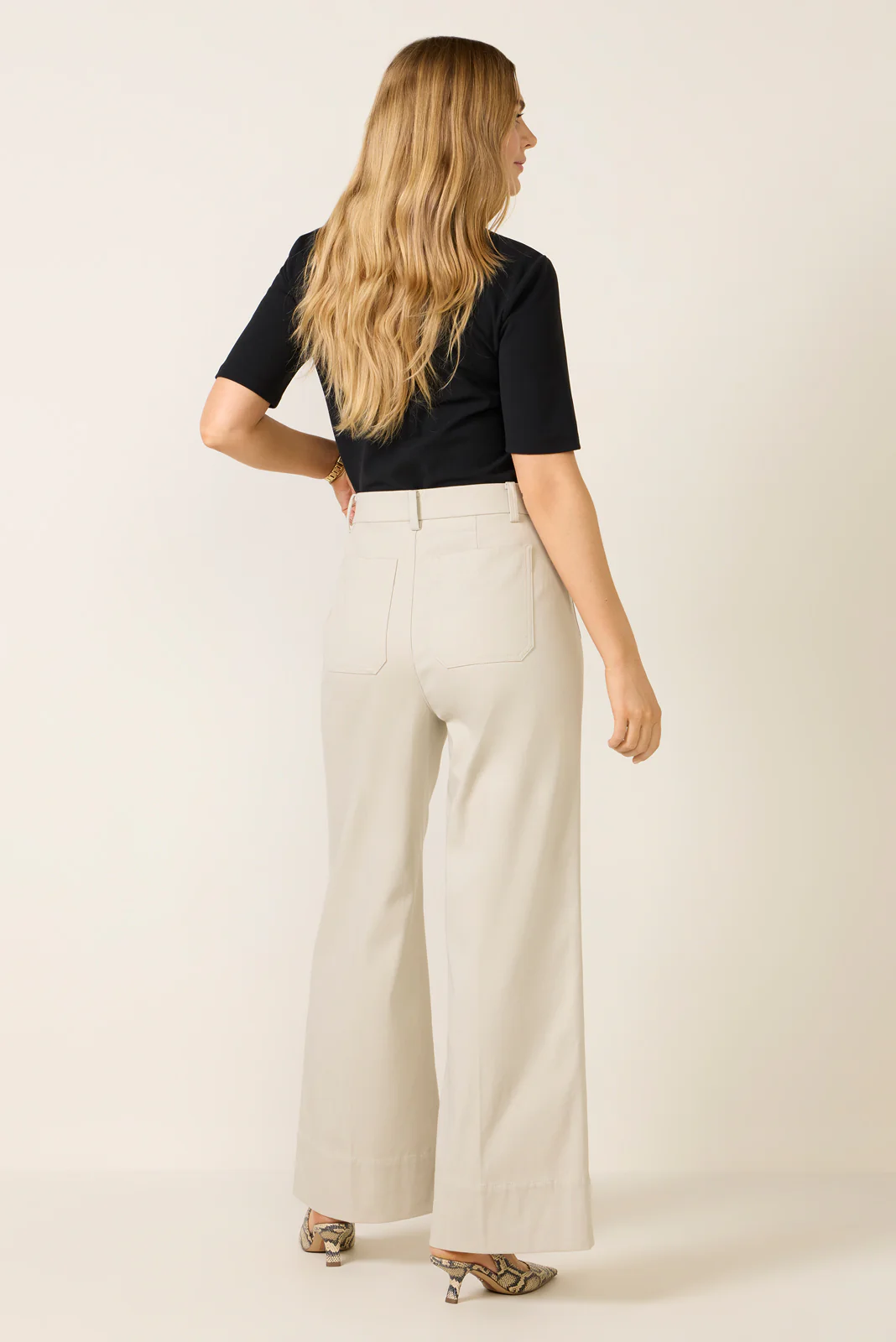 Stretch Twill Patch Pocket Wide Leg - Image 4